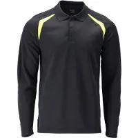 Mascot 21583-327 Poloshirt lange mouwen Donkermarine/Hi-Vis Geel maat 4XL heren