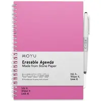 MOYU Uitwisbare Agenda A5 - Passion Pink - Premium Cover - Multifunctionele pagina’s - Inclusief uitwisbare pen, penhouder en wisdoekje