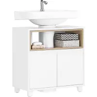 SoBuy - Onder de Gootsteen Badkamerkast - 60 x 30 x 61cm - Wit