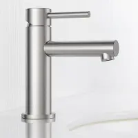 CECIPA MAX Moderne Badkamer Kraan - Wastafelmengkraan RVS - Cilindrisch Design - Waterbesparend - Keramisch Binnenwerk - Geborsteld Staal