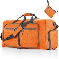 VHV - Reistas - Weekendtas - Sporttas - Opvouwbare reistas - 85 Liter - Waterbestendig - Met schoenenvak - Lichtgewicht - Voor reizen en sport - Unisex - Oranje