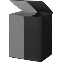 DNA Wasmand 2 Vakken - Wasmand - Wassorteerder - Dubbele Wasmand - Grijs/Zwart - 63cm x 36cm x 68cm