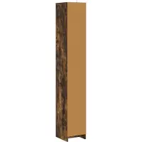 vidaXL Badkamerkast Gerookt eiken 30 x 33 x 190 cm Bewerkt hout