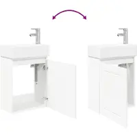 vidaXL Badkamermeubel met kraan Wit 45,5 x 25,5 x 84 cm