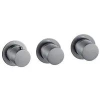 FortiFura Nebbio Badcombinatie-set - thermostaatkraan - wandaansluitbocht met handdouchehouder - metalen doucheslang - ronde handdouche - badvulcombinatie - geborsteld gunmetal PVD