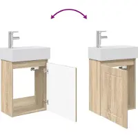 vidaXL Badkamermeubel met kraan Sonoma Eiken 45,5 x 25,5 x 84 cm
