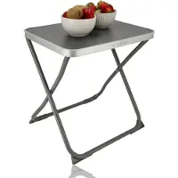 Discountershop Camping Tafel Inklapbaar - Campingstoel met Tafel - Bijzettafel Opvouwbaar - Kleine Campingtafel voor Caravan, Balkon, Tuin, Strand en Naast Bed - Draagvermogen Kruk 110 kg - Tafel 30 kg