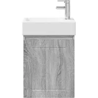 vidaXL Badkamermeubel met kraan Grijs Sonoma 45,5 x 25,5 x 84 cm