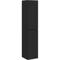 vidaXL Wandgemonteerde Badkamerkast Zwart 33 x 34,5 x 160 cm