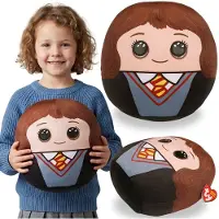 Sarcia.eu TY Harry Potter Hermione Granger Zacht sierkussen, SQUISHY BEANIES, sierkussen voor in de kamer – rond knuffeltje 22cm