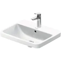 Duravit Inbouwwastafel No.1 Met Kraangat Met Overloop 55x43.5x17.5cm Hoogglans Wit