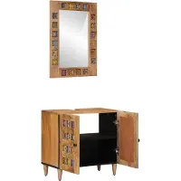 vidaXL Badkamermeubel Set 2 st Naturel 62 x 33 x 58 cm