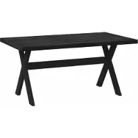 vidaXL Eettafel NOAIN 160 cm Massief grenenhout Zwart Rechthoekig
