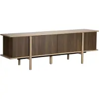 Oviala - Tv-meubel met houtlook 4 deuren 180 cm taupe - Nelio