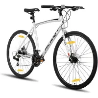 Hiland HH Hybrid Fiets - 700C - 21 Versnellingen - Racefiets / Stadsfiets - Mechanische Schijfremmen - Heren & Dames - Commuter Bike
