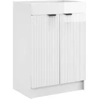 vidaXL Badkamer onder Wastafel Kast Hoogglans Wit 56 x 37,5 x 81 cm