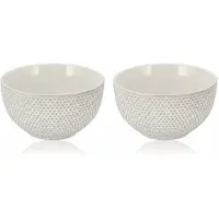 Discountershop Soepkommen Ø14 cm – Set van 2 Ramen Kom – Ontbijtkommen Keramiek 750 ml – Aardewerk Kommen Zonder Oor – Geschikt voor Soep, Yoghurt, Muesli en Ramen – Grijs