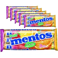 Mentos 6 x 3 rollen Fruit á 38 gram per rol - Voordeelverpakking Snoepgoed