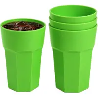 PlasticForte onbreekbaar drinkglas - 10x - kunststof - groen - 520 ml - drinkglazen - lichtgewicht - 9 x 13 cm - stapelbaar