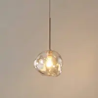 TK Lighting Hanglamp Lava, dimbaar, crème / amber, Woon-/ Eetkamer, Glas, Modern, hanglamp