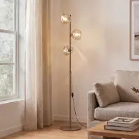 TK Lighting Vloerlamp Lava, crème / amber, Woon-/ Eetkamer, Glas, Modern, vloerlamp