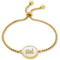 Luxenter -armband van wit parelmoer met 18-karaats geelgouden afwerking - Alphabet