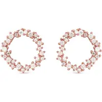 Luxenter Sterling Zilver 925 oorbellen met 18K roségoud vergulde Zirkonia - Thilak