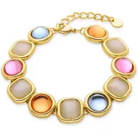 Luxenter Multicolour Crystal Armband afgewerkt in 18K geel goud - Mantis