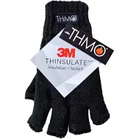 THMO - Thermische winterhandschoenen zonder vingers voor kinderen - Zwart