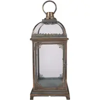 Clayre & Eef Lantaarn 23x23x58 cm Bruin Metaal