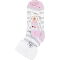 Heat Holder - Thermisch gevoerde bedsokken voor dames - Crème / Lichtgrijs (S Tot)