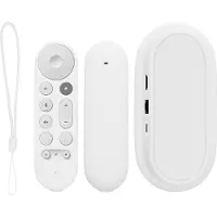 Kwmobile hoes voor afstandsbediening en streamingapparaat - Beschermcase geschikt voor Google TV Streamer 4K - Van silicone in wit