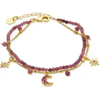 Luxenter Armband met Roze Kristal 18k goud afwerking - Ethal