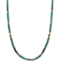 Luxenter Luxent Sterling Zilver 925 en 18k goud afgewerkt Malachiet collier - Ilmina