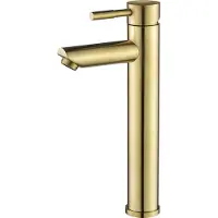 Sanetti Eva - Wastafelkraan - Opbouw Hoog Rond RVS Geborsteld Goud