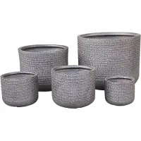 Ptmd Rylon Brown GRC Pattern Pot Round Low SV5