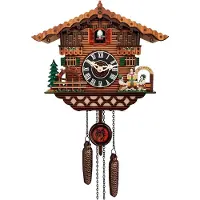 DNA Klok - Moderne Koekoeksklok - Luxe Houten Klok - Natuurlijk hout - 30cm x 25cm x 11cm