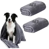 Unyqoos Set van twee absorberende microvezel handdoeken voor huisdieren, 50 x 100 cm