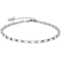 Luxenter 925 Sterling zilveren armband met gerhodineerde briljant zirkonia - Alku