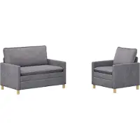 vidaXL Bankstel 2 st Lichtgrijs Polyester