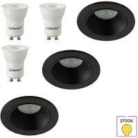 Lybardo - Inbouwspots 3-pack - Kantelbaar + LED Spot 2.4W - Warmwit Licht