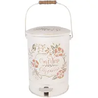 Clayre & Eef Pedaalemmer 25x27x32 cm Wit Metaal
