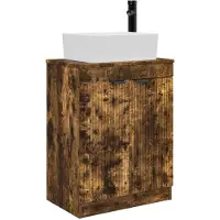 vidaXL Badkamer Vanity met Wastafel Gerookt eiken 54 x 35 x 83 cm