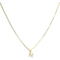 Luxenter Luxeketting met glanzende zirkonia 18k goud afwerking - Alfabet