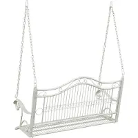 vidaXL Schommelbank Staal 115 x 61 x 63 cm Antiek wit