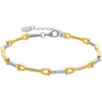 Luxenter 925 sterling zilveren armband met glanzende zirkonia afgewerkt in 18k geelgoud - Azhla
