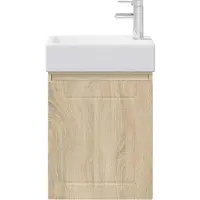 vidaXL - Badkamermeubel - met - kraan - Sonoma - Eiken - 45,5 - x - 25,5 - x - 84 - cm
