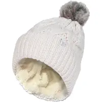 Heat Holder - Pom Pom-muts met boeien voor dames - Room