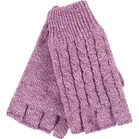Heat Holder - Kabelgebreide dameshandschoen zonder vingers - Roos