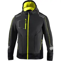 Sparco Tech York Softshell Jas - Zwart — Geel — XXL